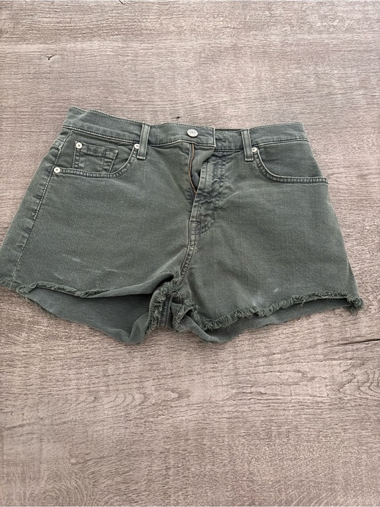 7 For All Mankind Pants - 7 For All Mankind Olive Green Denim Cutoff Shorts